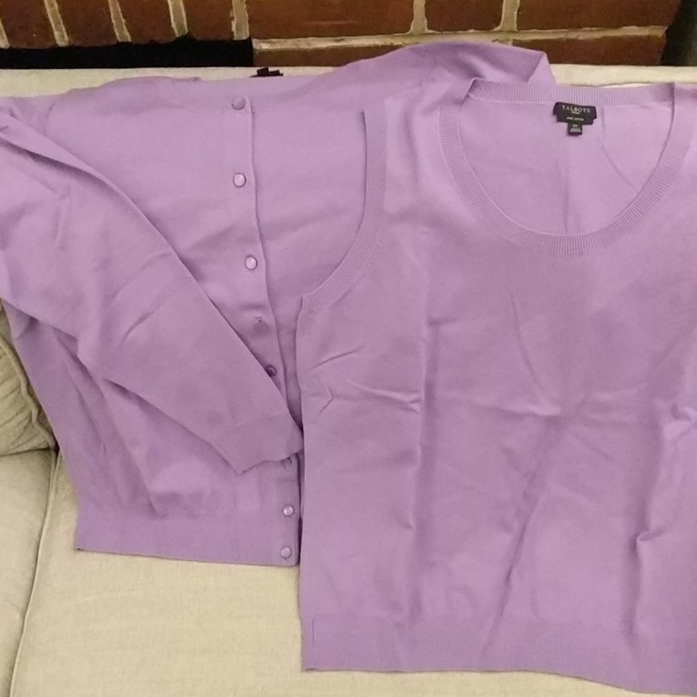 Talbots lilac twin-set 1x